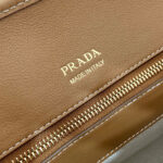 Prada Medium Linen Blend And Leather Tote Bag 1BG572